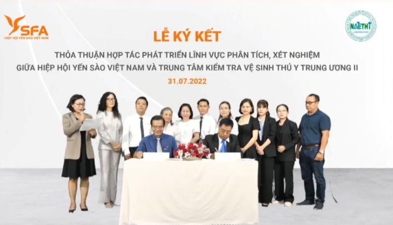 Lễ ký kết thỏa thuận hợp tác giữa Hiệp hôi Yến sào Việt Nam và Trung tâm Kiểm tra vệ sinh thú y Trung ương II