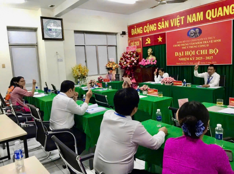 Đại hội Chi bộ Trung tâm Kiểm tra vệ sinh thú y Trung ương II